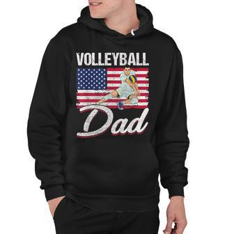 Usa Flag Volleyball Dad Fathers Day Funny 4Th Of July Hoodie - Seseable