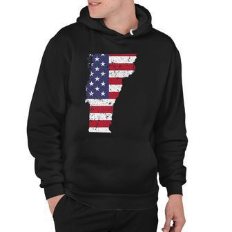 Vermont Map State American Flag 4Th Of July Pride Tee Hoodie | Mazezy