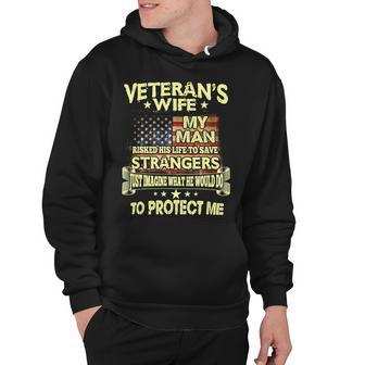 Veteran Veterans Day Wifewomens Proud Veterans Wife 123 Navy Soldier Army Military Hoodie - Monsterry