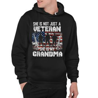 Veteran Veterans Day Womens Veteran She Is My Grandma American Flag Veterans Day 333 Navy Soldier Army Military Hoodie - Monsterry