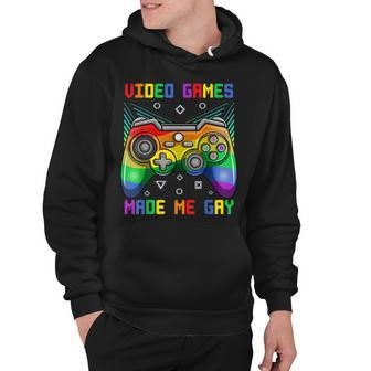 Video Game Make Me Gay Cute Lgbtq Flag Game Controller Hoodie - Thegiftio UK