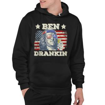 Vintage Ben Drankin 4Th Of July Benjamin Usa Flag Hoodie - Seseable