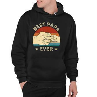 Vintage Best Papa Ever Fist Bump Funny Grandpa Fathers Day Hoodie | Mazezy
