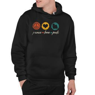 Vintage Peace Love Puli Dog Lover Gifts Hoodie | Mazezy