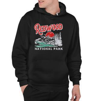 Vintage Redwood National Park Distressed 80S Mountains Hoodie | Mazezy