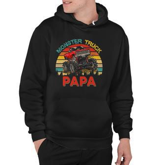 Vintage Retro Monster Truck Papa Driver Lover Fathers Day Hoodie | Mazezy