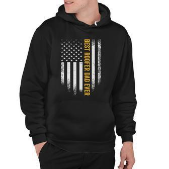 Vintage Usa American Flag Best Roofer Dad Ever Funny Gift Hoodie | Mazezy
