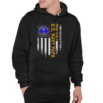 Vintage Usa American Flag Proud To Be Us Navy Papa Military Hoodie | Mazezy