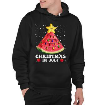 Watermelon Christmas Tree Christmas In July Summer Vacation V2 Hoodie - Seseable