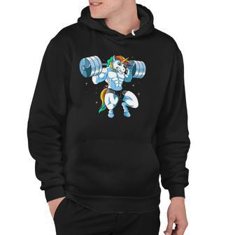 Weightlifter Barbell - Fitness Gym Weightlifting Unicorn Hoodie | Mazezy