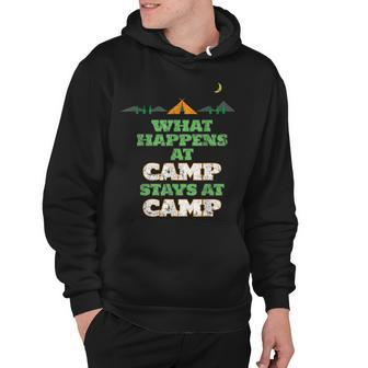 What Happens At Camp Stays Camping Distressed Hoodie - Thegiftio UK