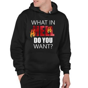 What In Hell Do You Want Evangelism Ministry Church Outreach Hoodie | Mazezy