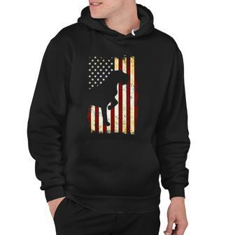 Wirehaired Pointing Griffon Silhouette American Flag Hoodie | Mazezy