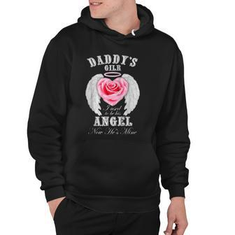 Womens Daddys Girl I Used To Be His Angel Now Hes Mine Back Raglan Baseball Tee Hoodie | Mazezy