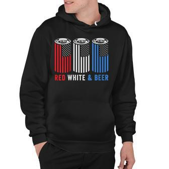 Womens Red White & Beer 4Th Of July Wine Red White Blue Beer Hoodie - Seseable