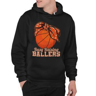 Womens Vintage Busy Raising Ballers Basketball Player Mother 92 Basketball Hoodie - Seseable
