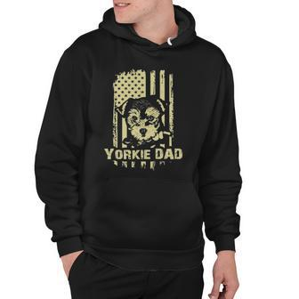 Yorkie Dad Cool Proud American Flag Fathers Day Gift Hoodie - Thegiftio UK