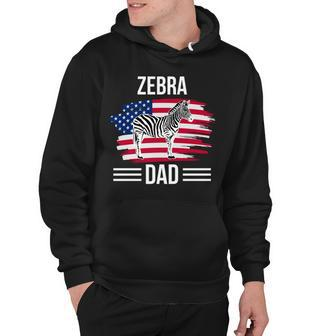Zebra Us Flag 4Th Of July Fathers Day Zebra Dad Hoodie - Seseable
