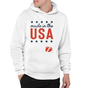 4Th Of July Baby Pregnancy Announcement Made In The Usa Hoodie | Mazezy