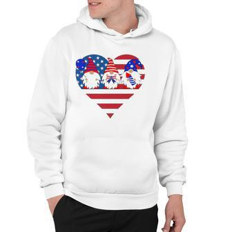 4Th Of July Gnomes American Flag Heart Fireworks Gnomes Hoodie | Mazezy AU