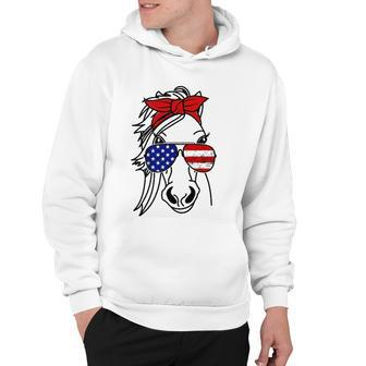 4Th Of July Patriotic Horse American Flag Sunglasses Hoodie | Mazezy