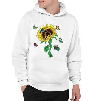 Aesthetics Sunflowers Nature Butterflies Yellow Sunflower Hoodie | Mazezy