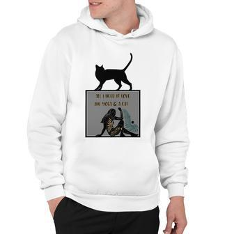All I Need Is Love And Yoga And A Cat Lovers Gift For Yoga Lovers Funny Cat Hoodie | Favorety UK
