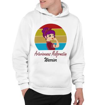 Arteriovenous Malformation Strong Women Vintage Funny Burgundy Ribbon Arteriovenous Malformation Support Arteriovenous Malformation Awareness Hoodie | Favorety DE