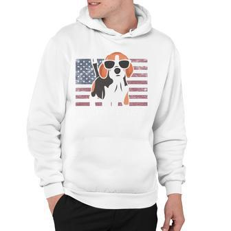 Beagle Dad American Flag 4Th Of July Patriotic Beagle Design Hoodie - Seseable