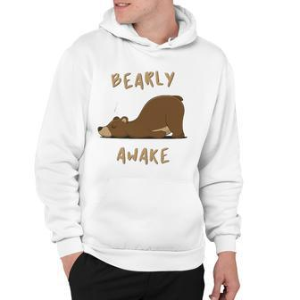 Bearly Awake Funny Sleeping Bear Hoodie | Mazezy