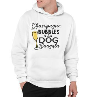 Champagne Bubbles & Dog Snuggles Dog Person Hoodie | Mazezy