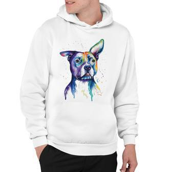 Colorful Pit-Bull Terrier Dog Love-R Dad Mom Boy Girl Funny Hoodie - Thegiftio UK