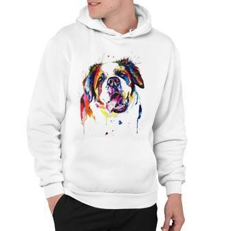 Colorful Saint Bernard Dog Love-R Dad Mom Boy Girl Funny Hoodie - Thegiftio UK