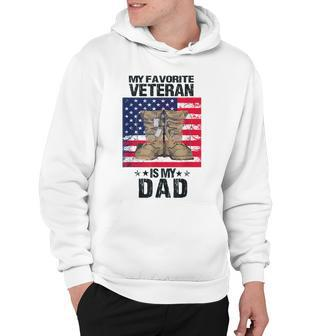 Dad Fathers Day My Favorite Veteran Is My Father Proud Kids Hoodie - Seseable