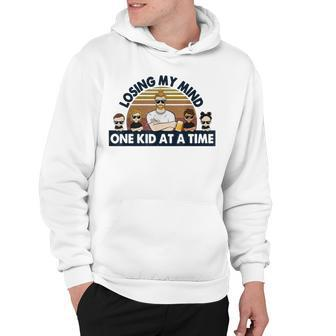 Dad Losing My Mind One Kid At A Time Hoodie | Mazezy