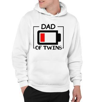 Dad Of Twins Low Battery Tired Twins Dad Hoodie | Mazezy UK