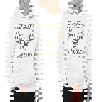 Deer Hunting Buck Antlers Beer Makes Me Happy Sport Gear Hoodie - Thegiftio UK