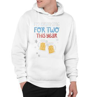 Drinking For Two 4Th Of July Pregnancy Announcement Dad Men Hoodie - Seseable
