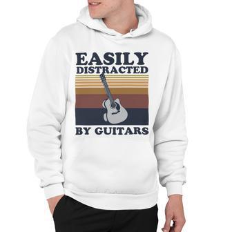 Easily Distracted By Guitars Quote For A Guitar Player Racerback Hoodie | Favorety CA