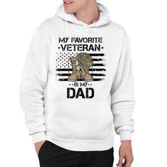 Father Veterans Day My Favorite Veteran Is My Dad For Kids Hoodie - Seseable