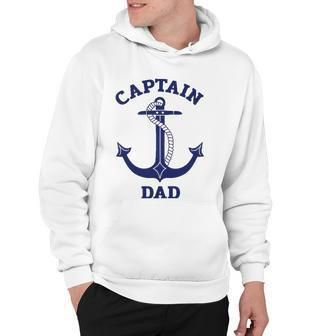 Fathers Day Nautical Anchor Captain Dad Hoodie | Mazezy