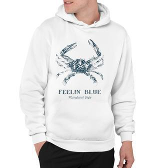 Feelin Blue Maryland Style Retro Crab Hoodie | Mazezy