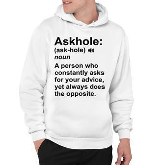 Funny Askhole Definition Dictionary Word Gag Sarcastic V4 Hoodie | Favorety DE