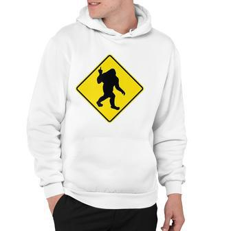 Funny Bigfoot Sasquatch Crossing Middle Finger Novelty Gift Hoodie | Mazezy