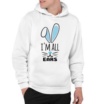 Funny Cute Pastel Blue Bunny Im All Ears Rabbit Happy Easter Day Gift For Girls Women Mom Mommy Family Birthday Holiday Christmas Hoodie | Favorety DE