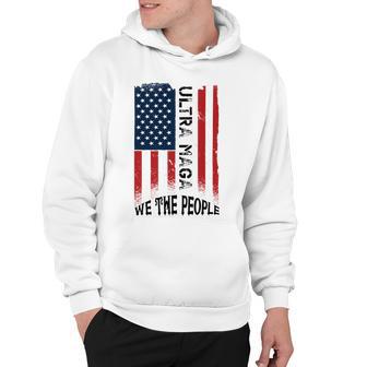 Funny Ultra Maga Vintage American Flag Ultramaga Retro Hoodie | Favorety UK