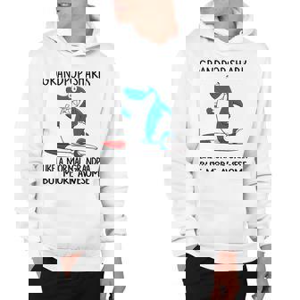 Grandpop Grandpa Gift Grandpop Shark Like A Normal Grandpa But More Awesome Hoodie - Seseable