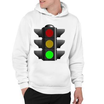 Green Traffic Light Signal Stop Caution Go Hoodie | Mazezy