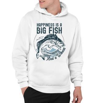 Happiness Is A Big Fish And A Witness Fisherman Dad Blue Hoodie | Favorety AU