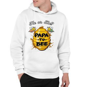 He Or She Papa To Bee Gender Reveal Announcement Baby Shower Hoodie | Mazezy